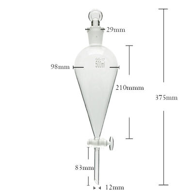 250 ml 500 ml 1000 ml Foneis de Laboratório de Separação em Forma de Pera de Vidro Foneis de Separação Namco