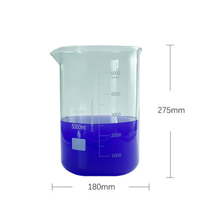 Copo de laboratório de medição de vidro 5000 ml frasco multimédia de reagente personalizável