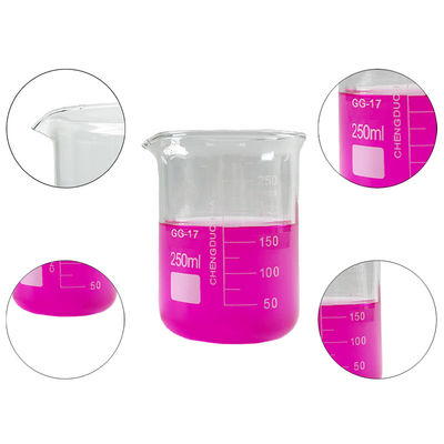 Copo de laboratório de vidro transparente personalizável de 250 ml OEM
