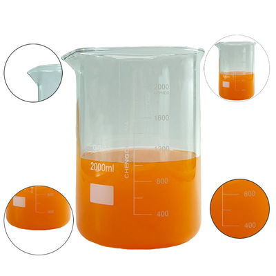 Copo de laboratório de medição de vidro 2000 ml frasco multimédia de reagente personalizável